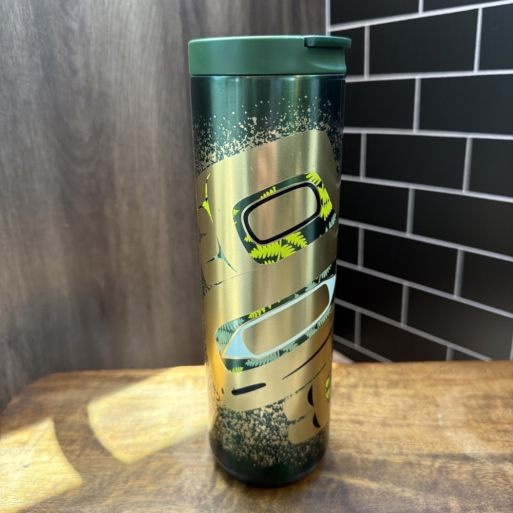 Starbucks Alison Bremner Alaska Wood Artist 16oz Metal Travel Tumbler with Lid‎